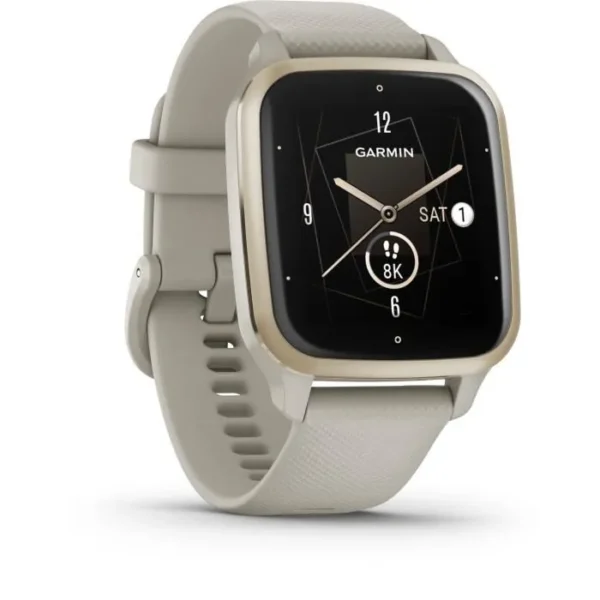Montre connectée GARMIN Venu Sq 2 Music Edition Cream Gold avec bracelet lin – Image 4