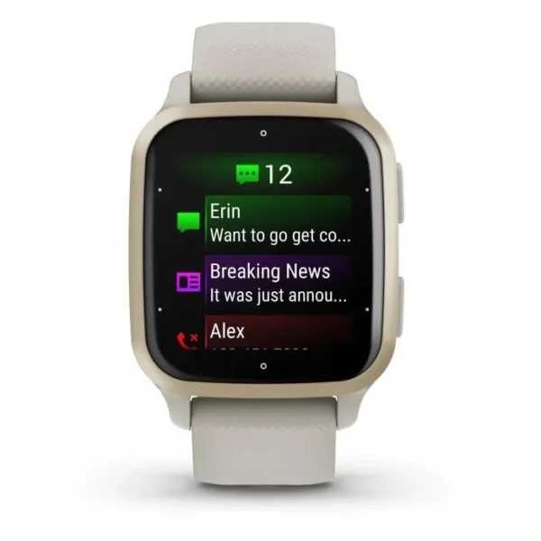 Montre connectée GARMIN Venu Sq 2 Music Edition Cream Gold avec bracelet lin – Image 3