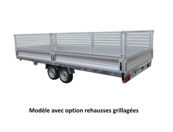 Remorque plateau 32660 Lider 2 essieux - Réf. 32660 - Roues dessous - 5 m - 3500 Kg – Image 3