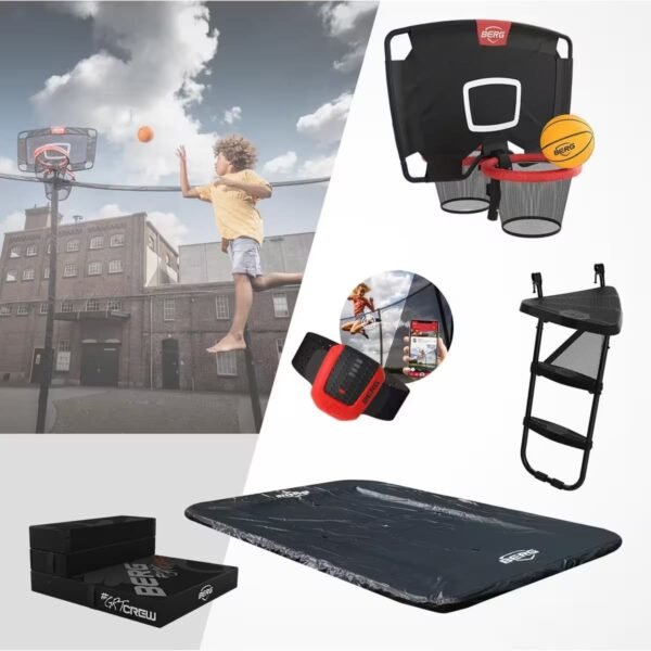 Trampoline FlatGround 500 Noir + AeroWall BLK&GRY BERG Ultim Champion – Image 5