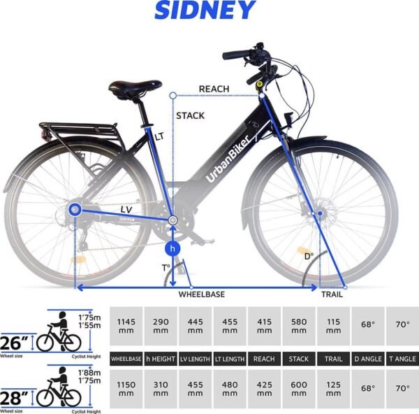 Urbanbiker Sidney VAE de ville 100km Autonomie – Image 6